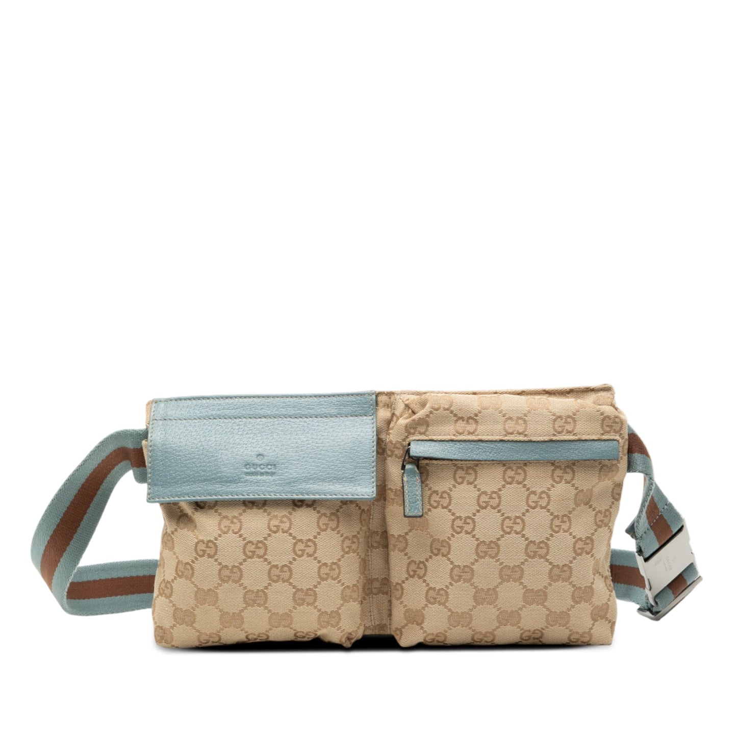 Gucci GG Canvas Web Double Pocket Belt Bag