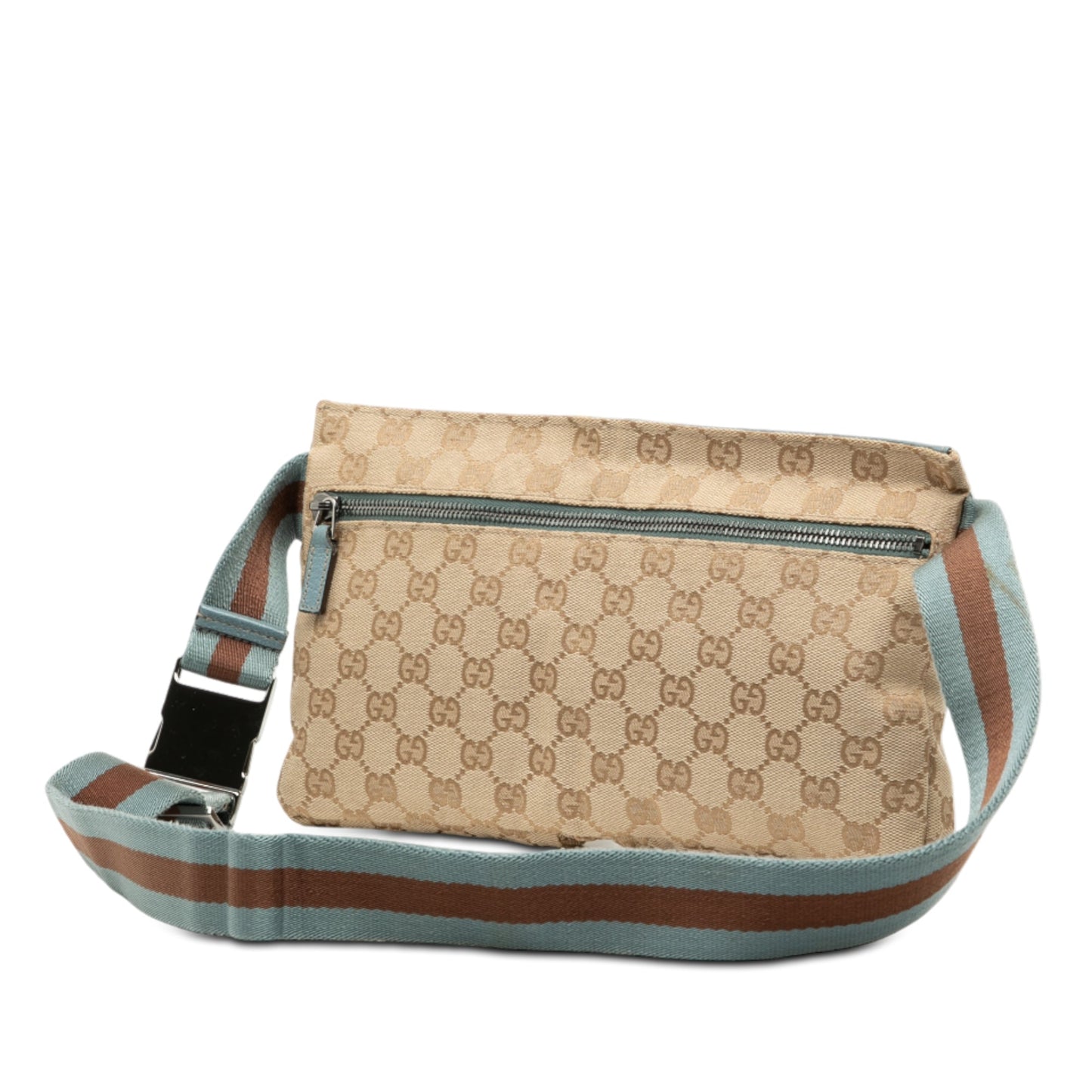 Gucci GG Canvas Web Double Pocket Belt Bag