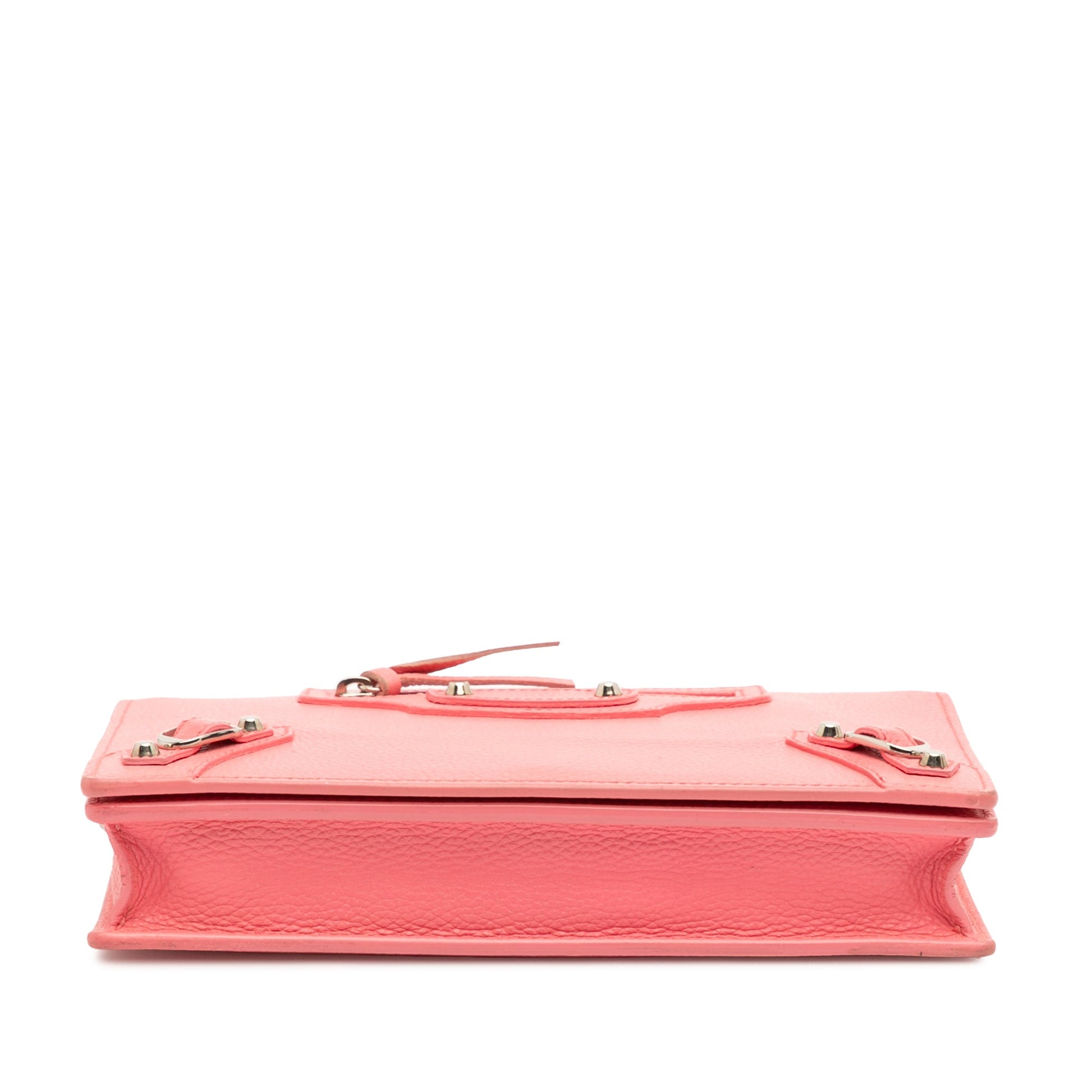 Balenciaga Grained Calfskin Motocross Classic Wallet on Chain