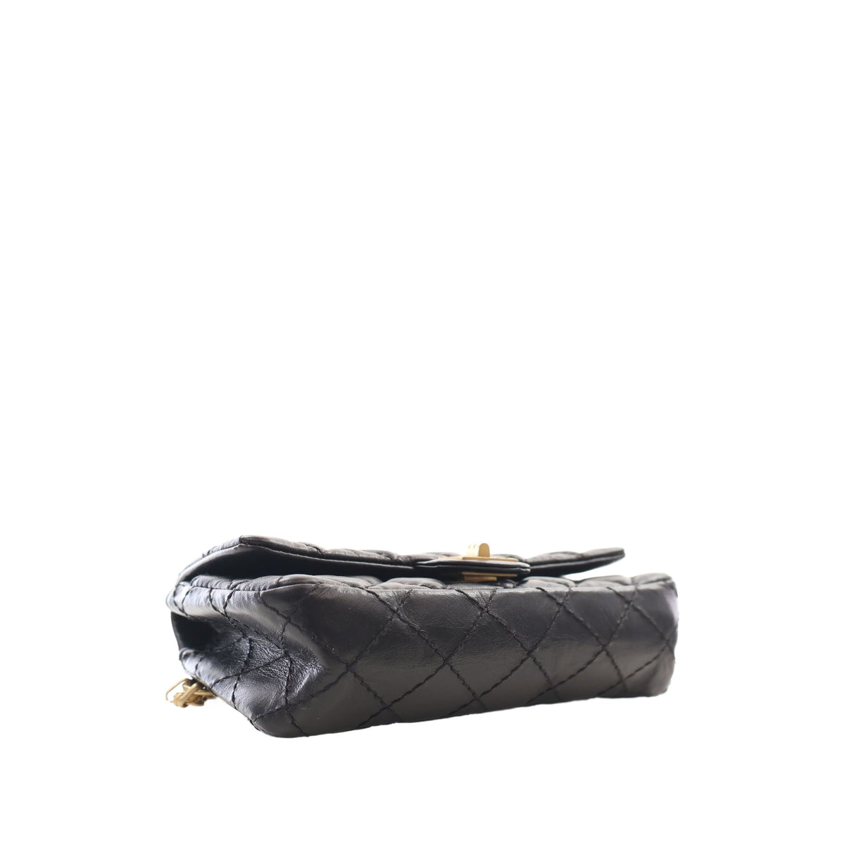 Chanel Quilted Aged Calfskin Reissue 2.55 Flap Belt Bag — Black