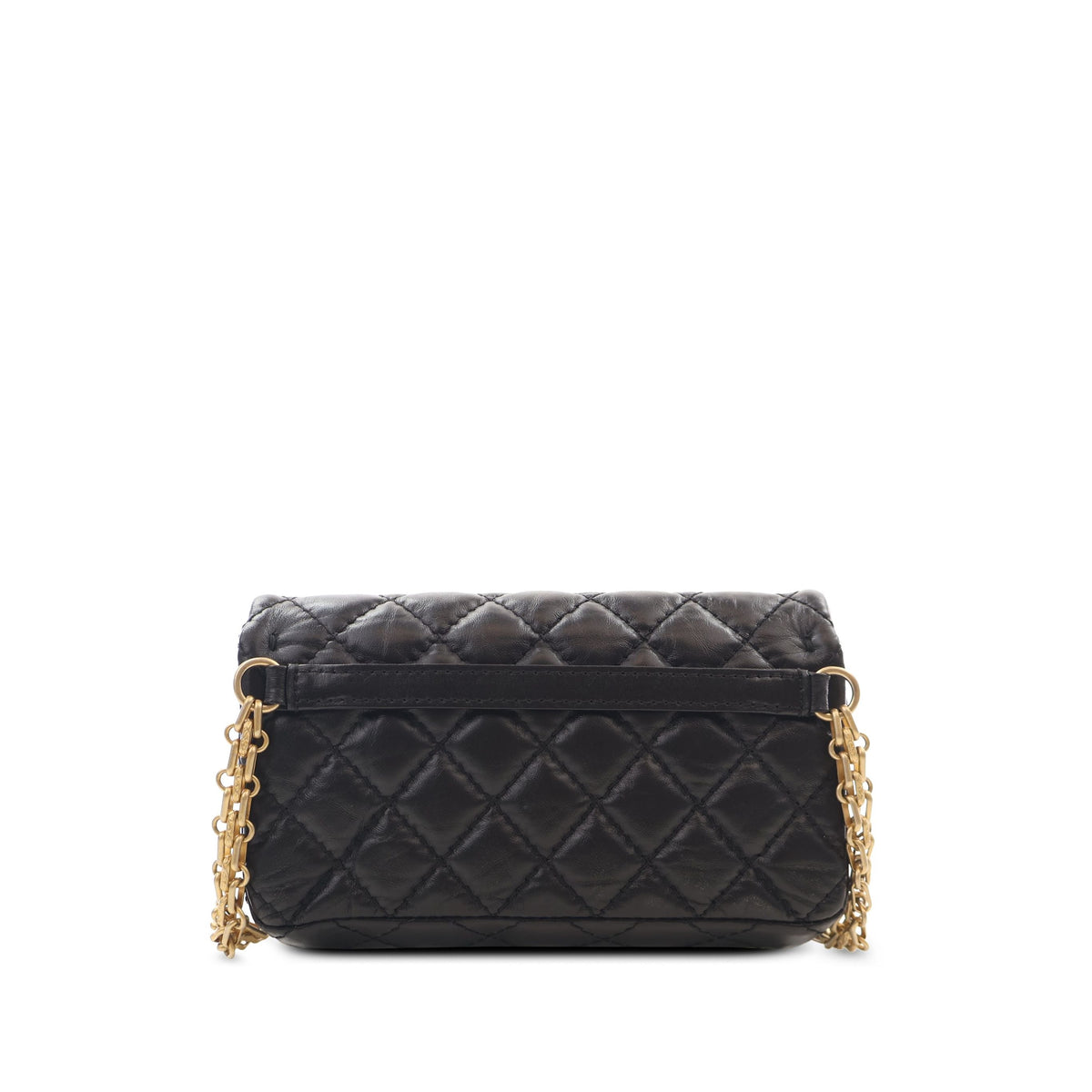 Chanel Quilted Aged Calfskin Reissue 2.55 Flap Belt Bag — Black