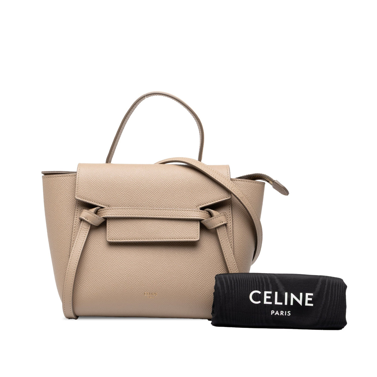 Celine Nano Grained Calfskin Belt Bag — Beige