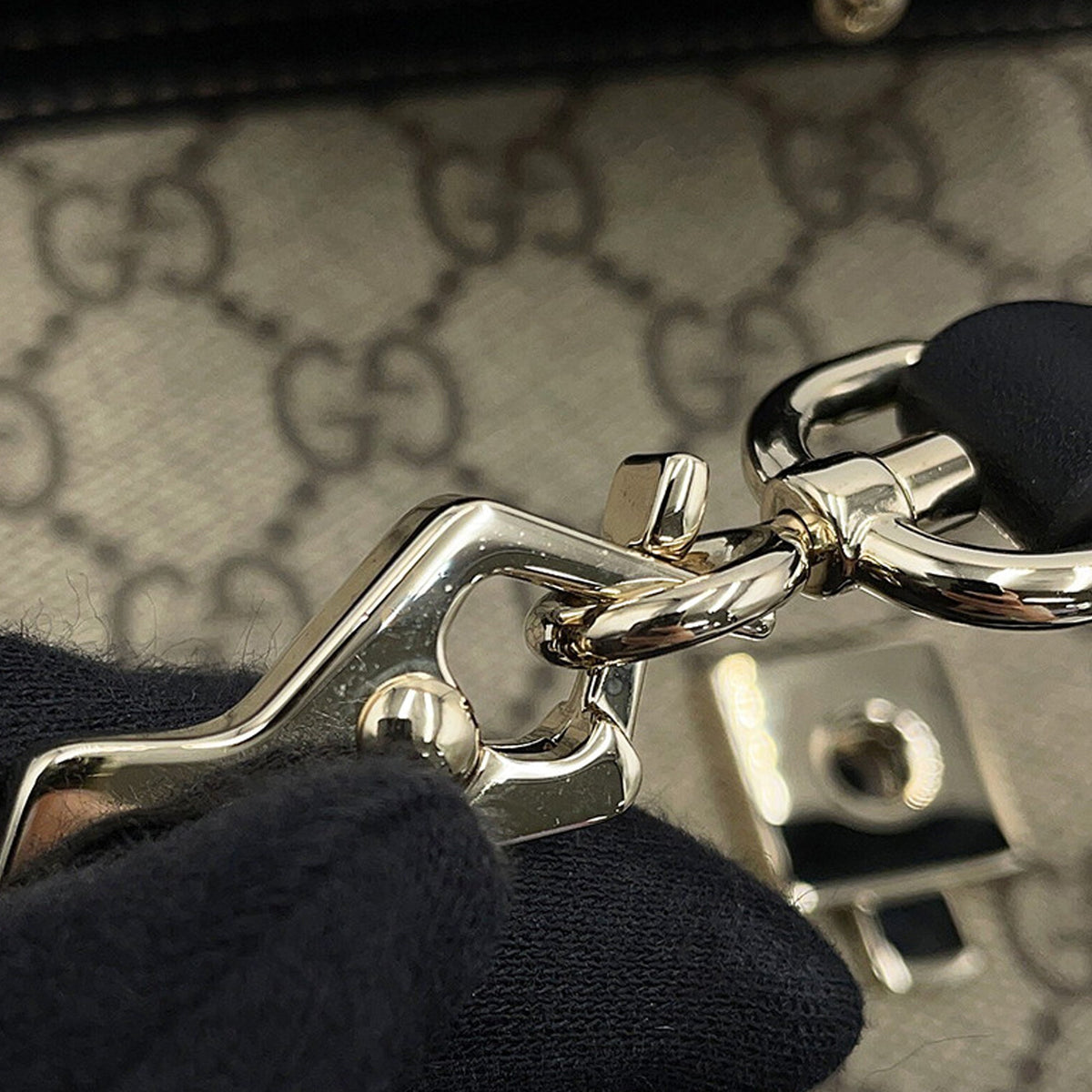 Gucci GG Supreme Horsebit 1955 Top Handle Bag