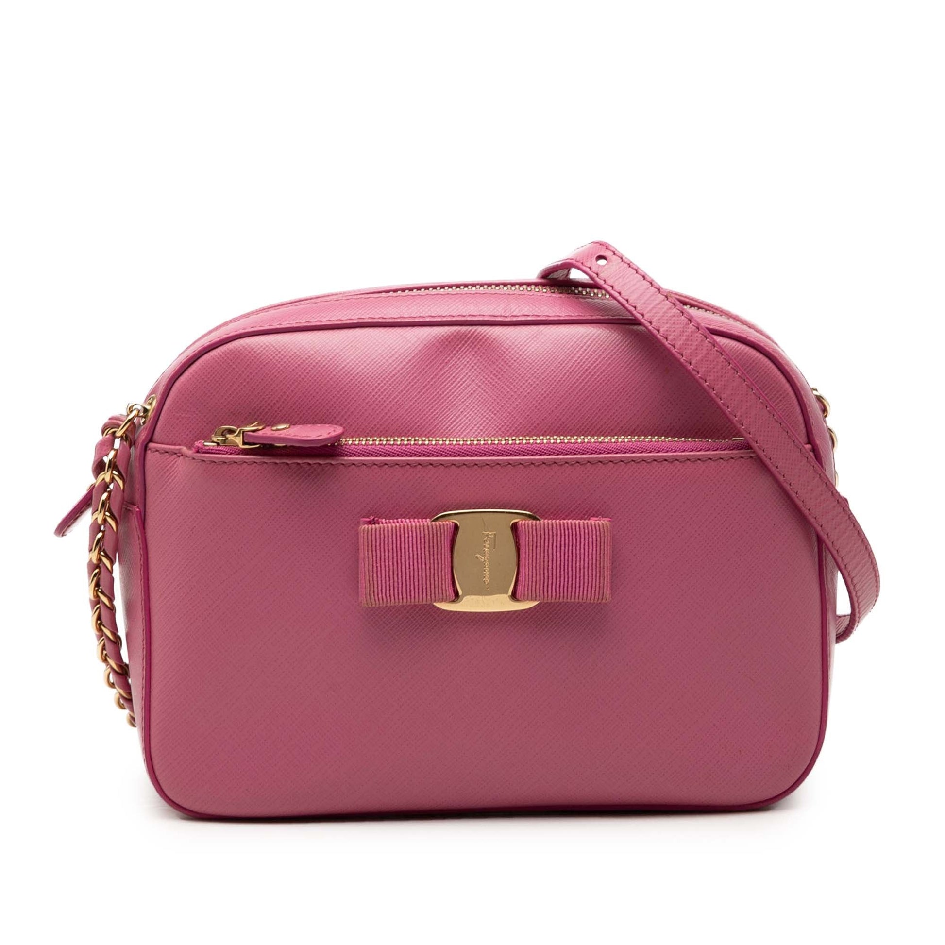 Ferragamo Leather Vara Bow Lydia Camera Bag