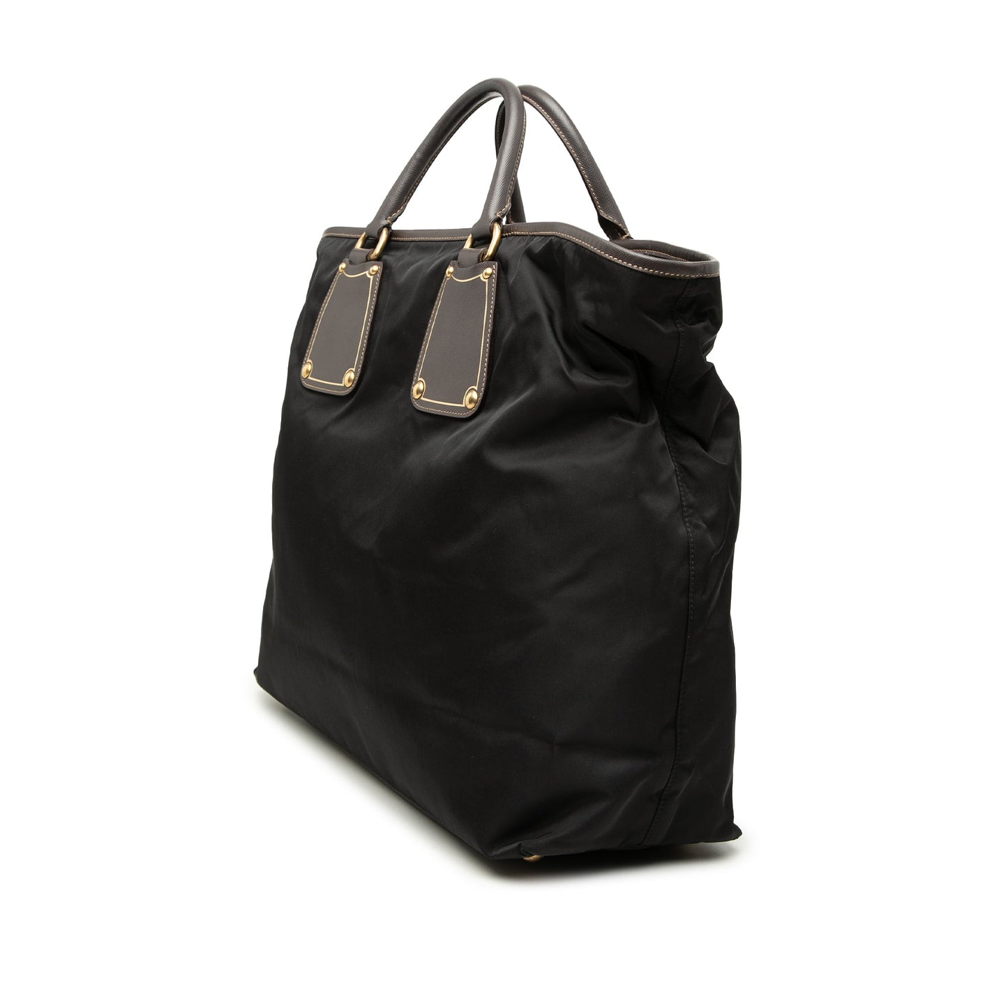 Prada Saffiano Trimmed Tessuto Satchel