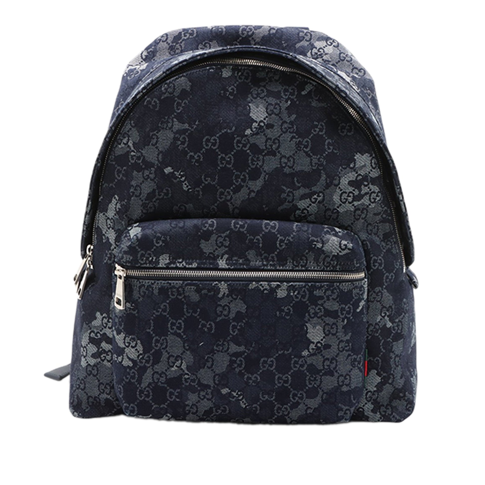 Gucci GG Denim Front Zip Camouflage Backpack