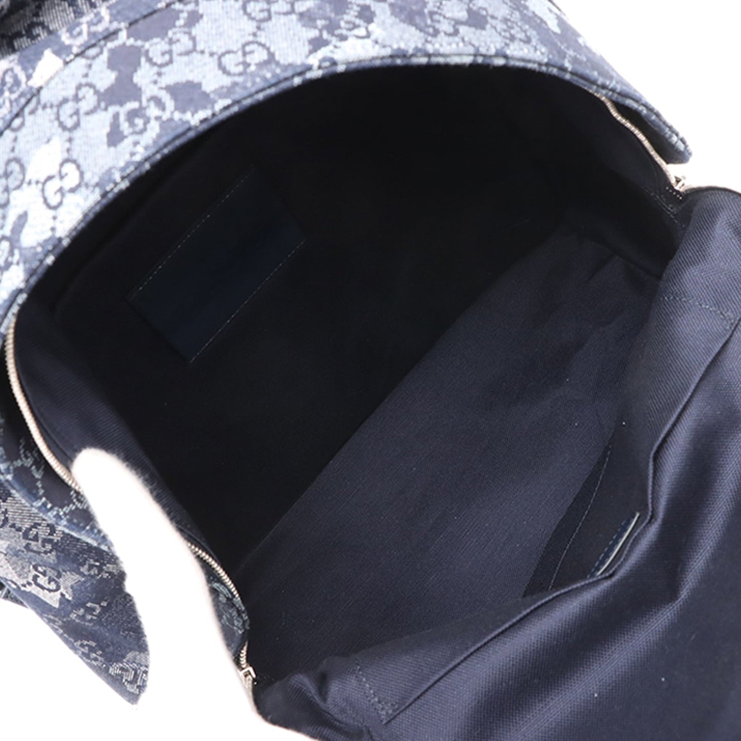 Gucci GG Denim Front Zip Camouflage Backpack