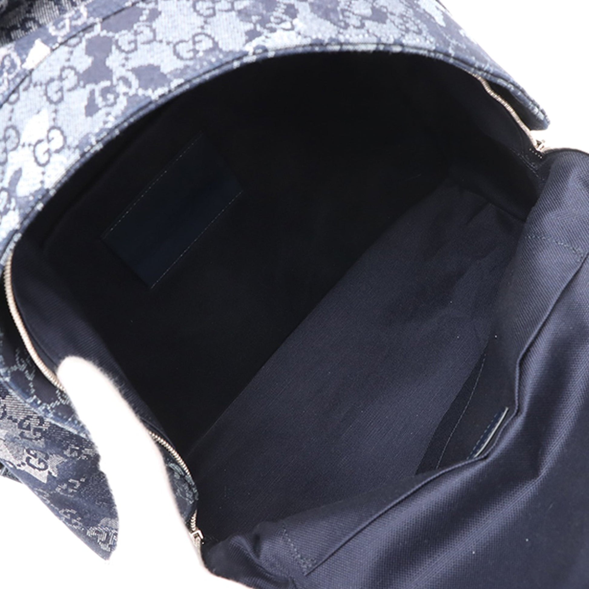 Gucci GG Denim Front Zip Camouflage Backpack