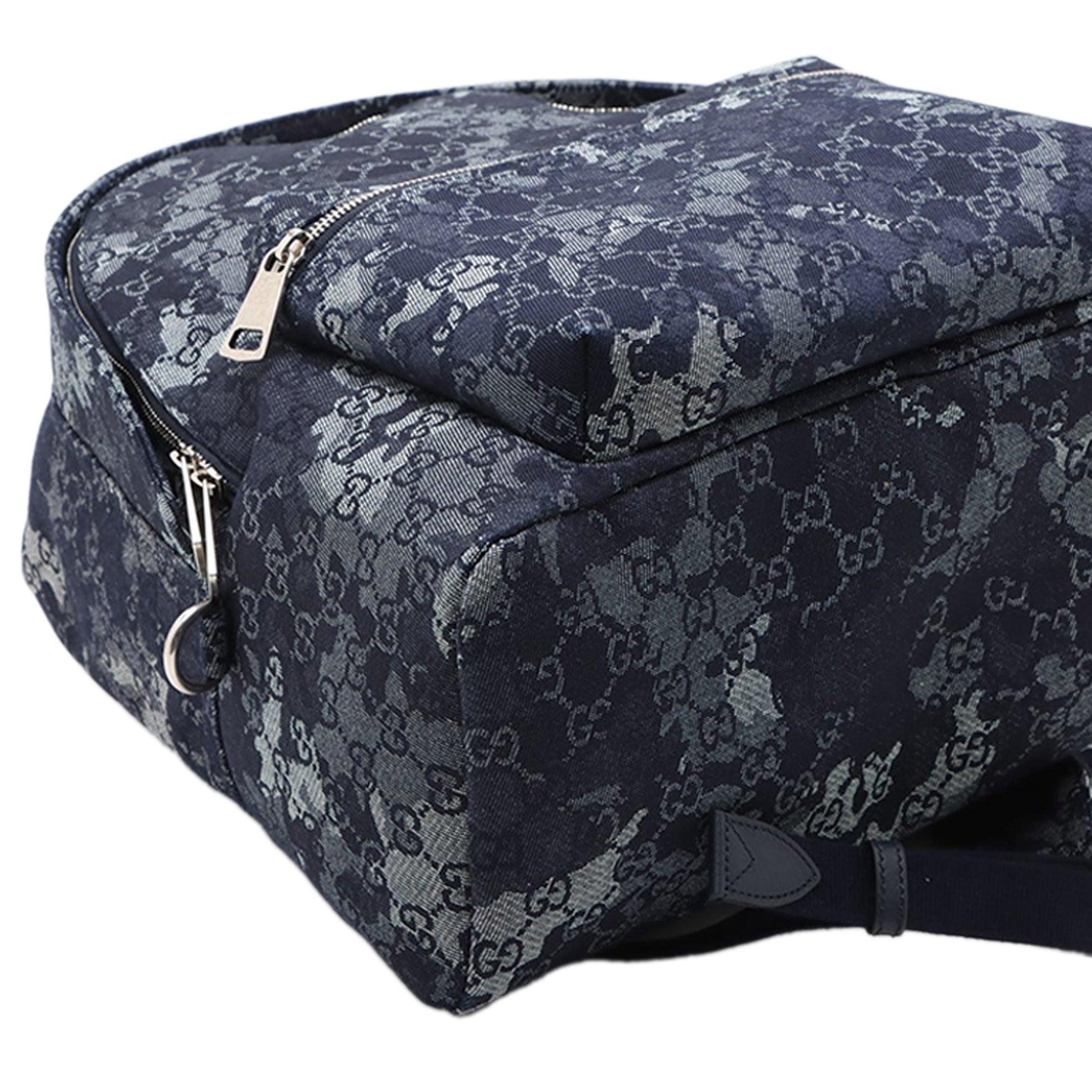 Gucci GG Denim Front Zip Camouflage Backpack