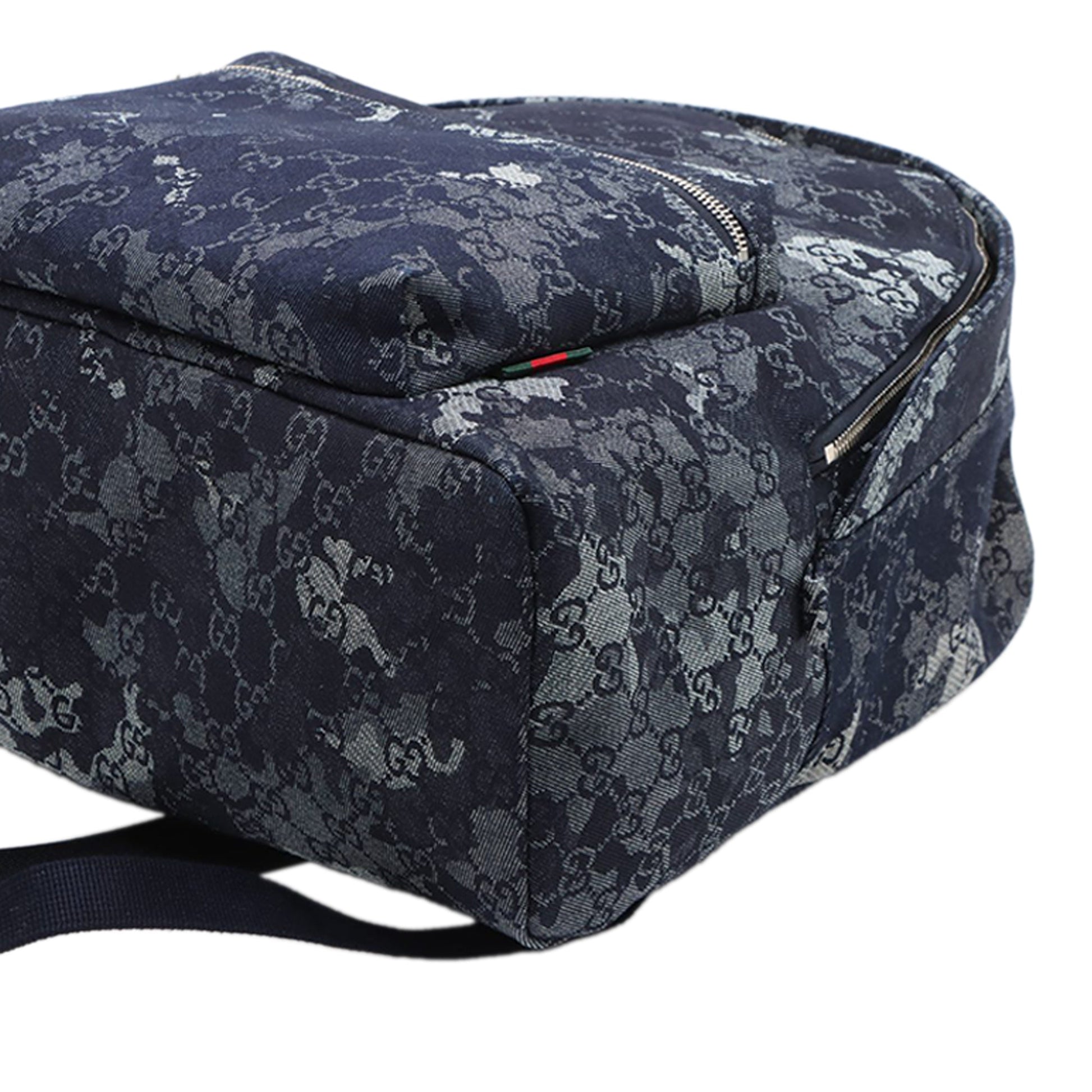 Gucci GG Denim Front Zip Camouflage Backpack