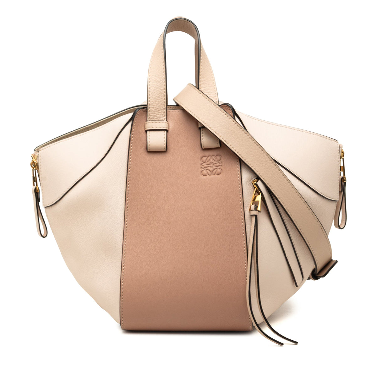LOEWE Small Bicolor Leather Hammock Satchel