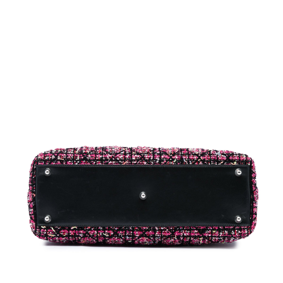 Dior Large Tweed Cannage Fringe Lady Dior — Pink