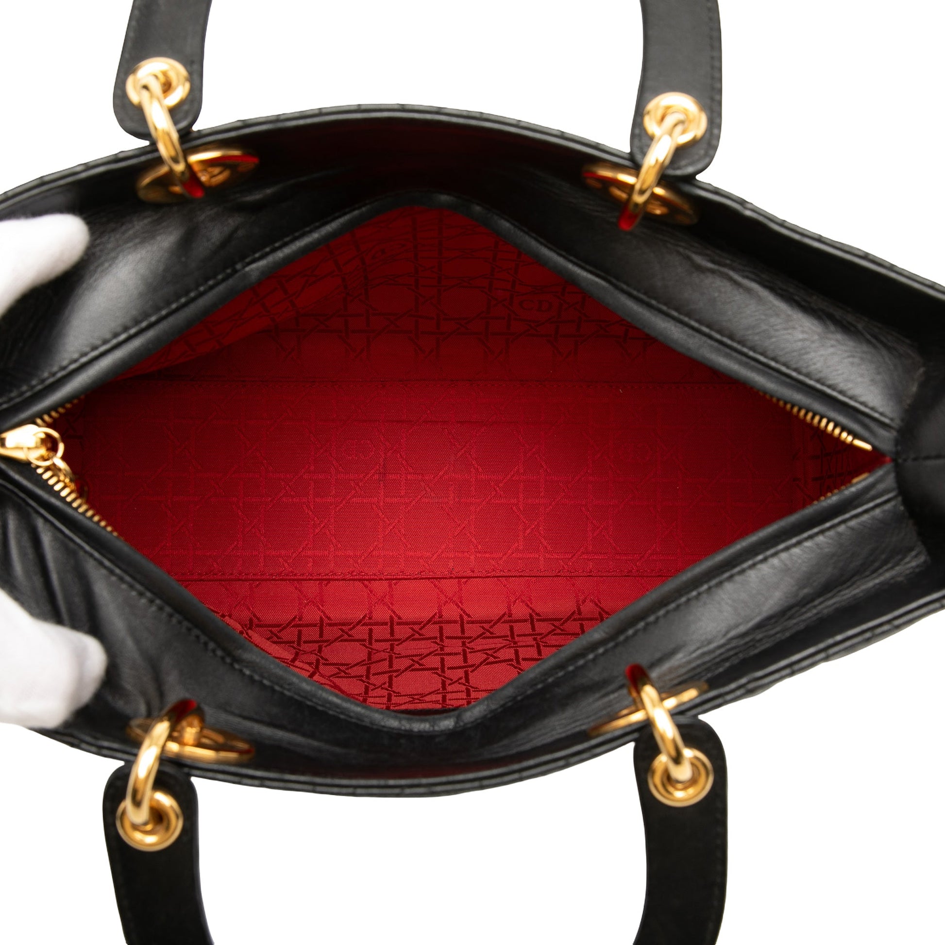 Large Lambskin Cannage Lady Dior