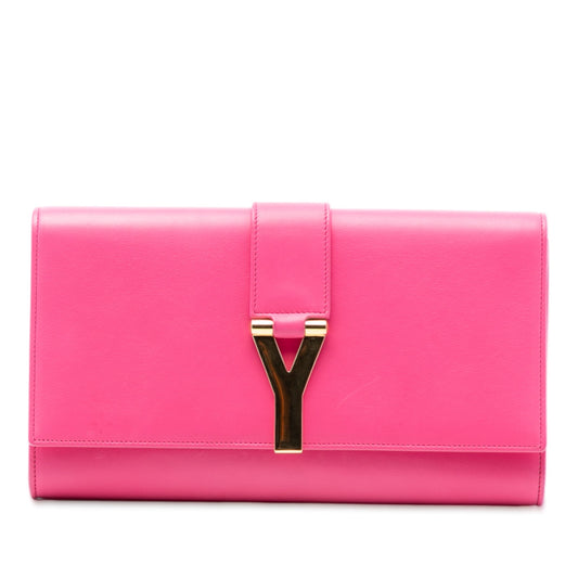 Saint Laurent Leather Chyc Ligne Clutch