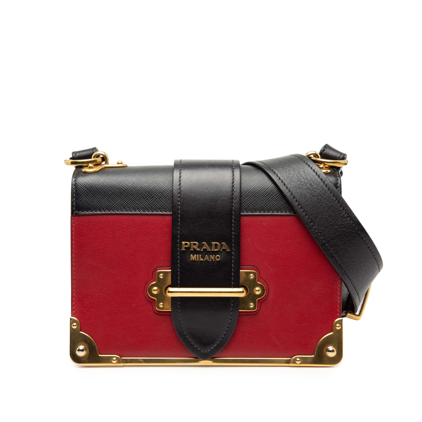 Prada Saffiano Trimmed City Calf Cahier Crossbody
