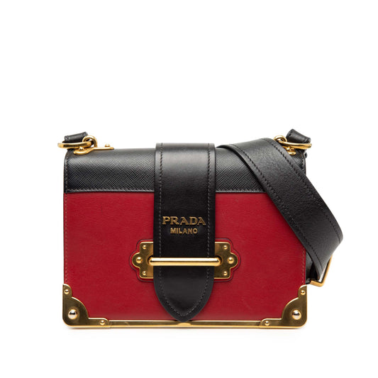 Prada Saffiano Trimmed City Calf Cahier Crossbody