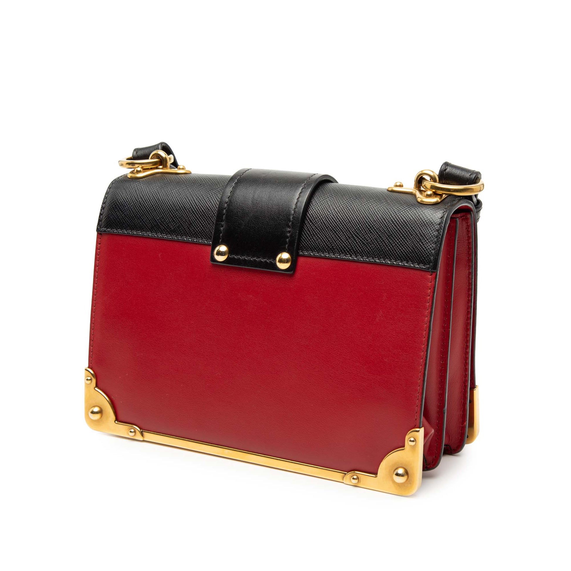Prada Saffiano Trimmed City Calf Cahier Crossbody
