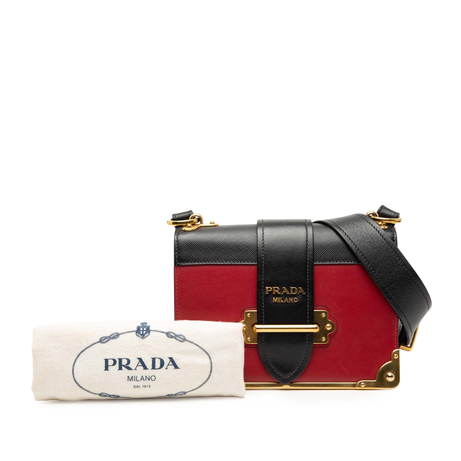 Prada Saffiano Trimmed City Calf Cahier Crossbody
