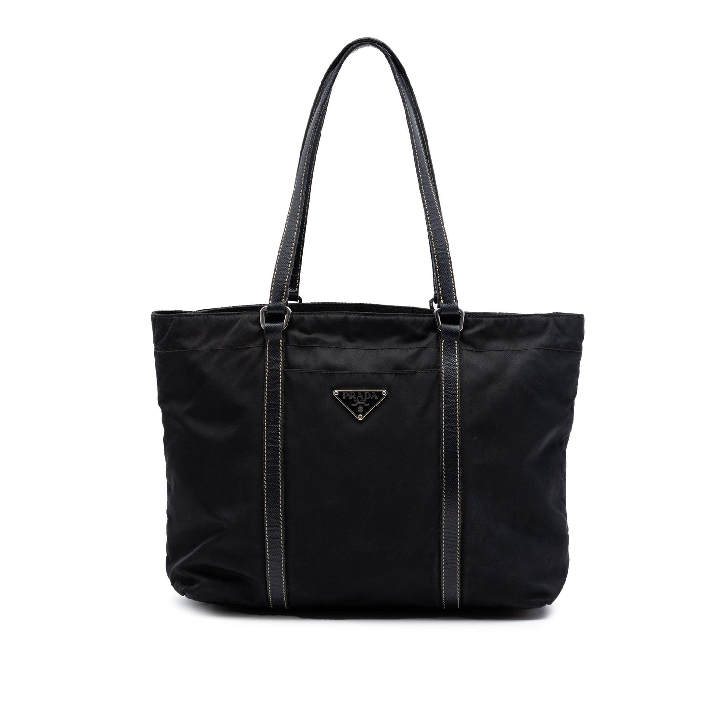 Prada Saffiano Trimmed Tessuto Tote