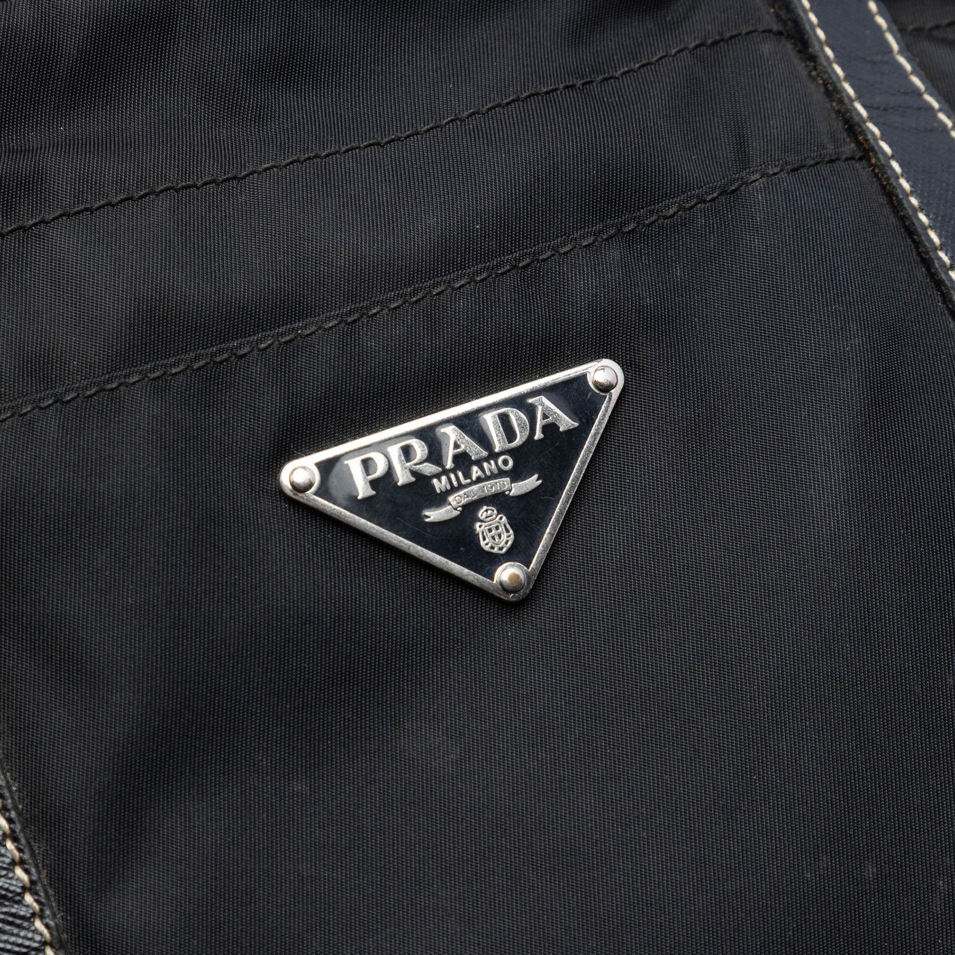 Prada Saffiano Trimmed Tessuto Tote