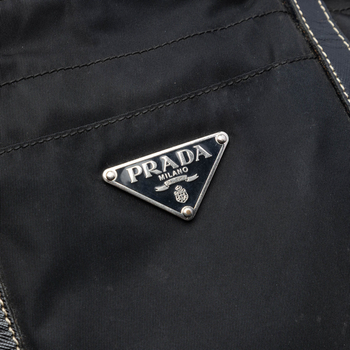 Prada Saffiano Trimmed Tessuto Tote