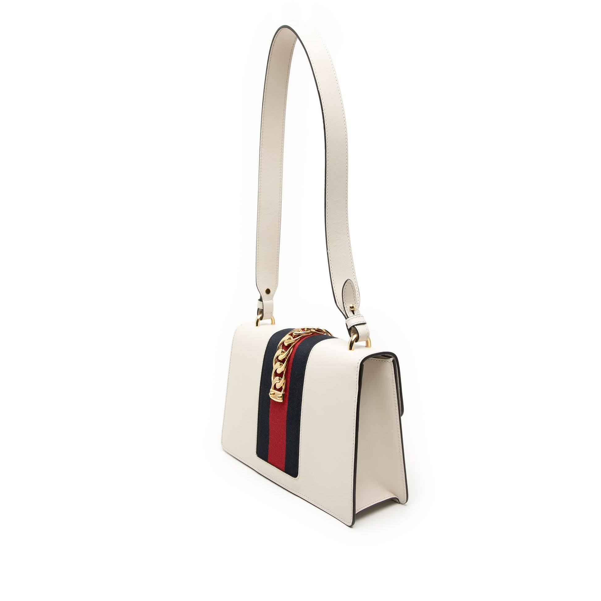 Small Leather Sylvie Web Satchel