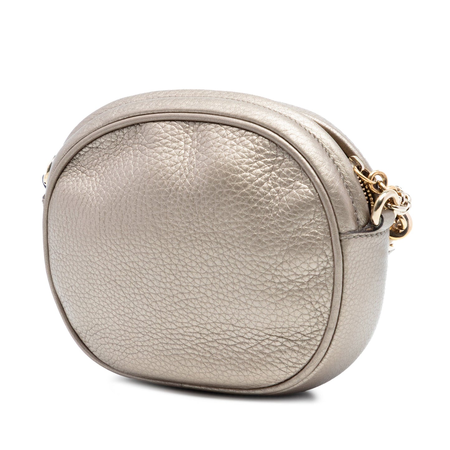 Mini Metallic Pebbled Calfskin Soho Chain Crossbody