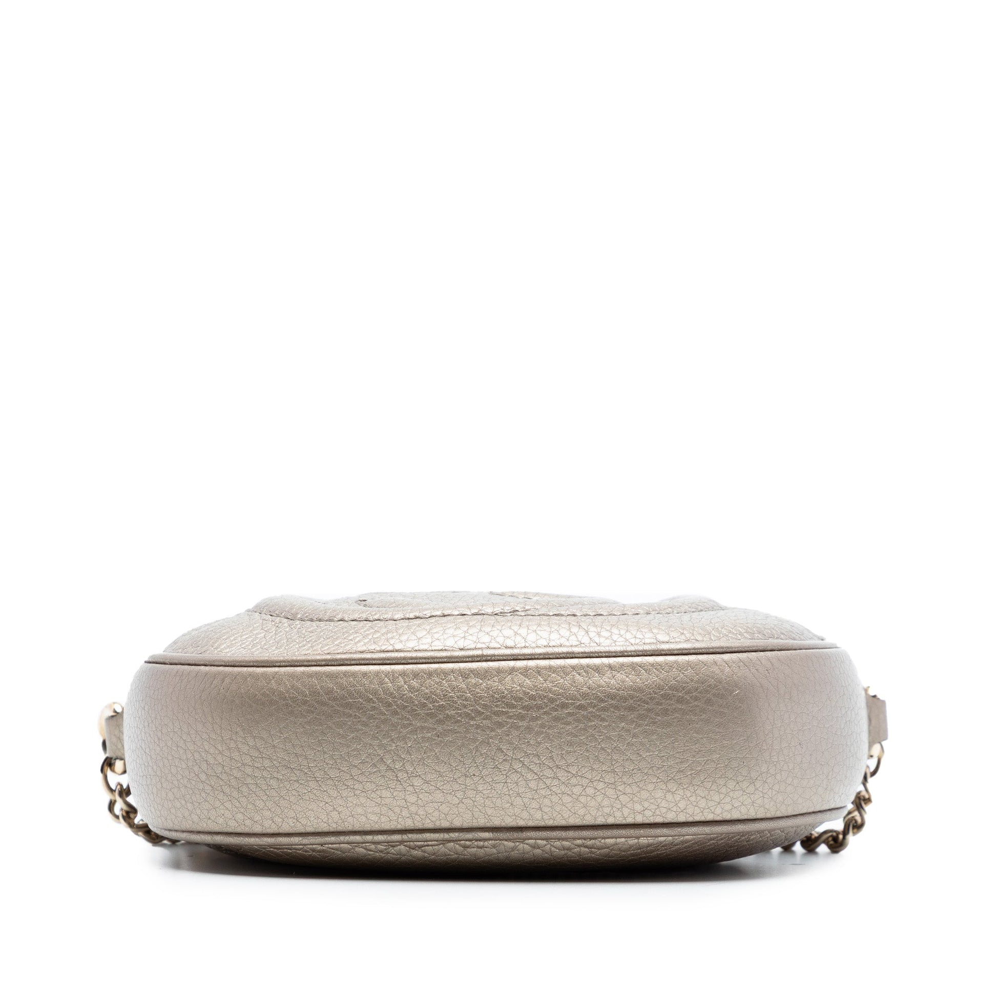 Mini Metallic Pebbled Calfskin Soho Chain Crossbody