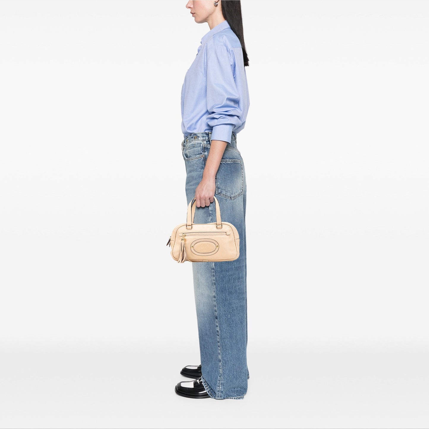 LOEWE Mini Anagram Leather Tassel Handbag