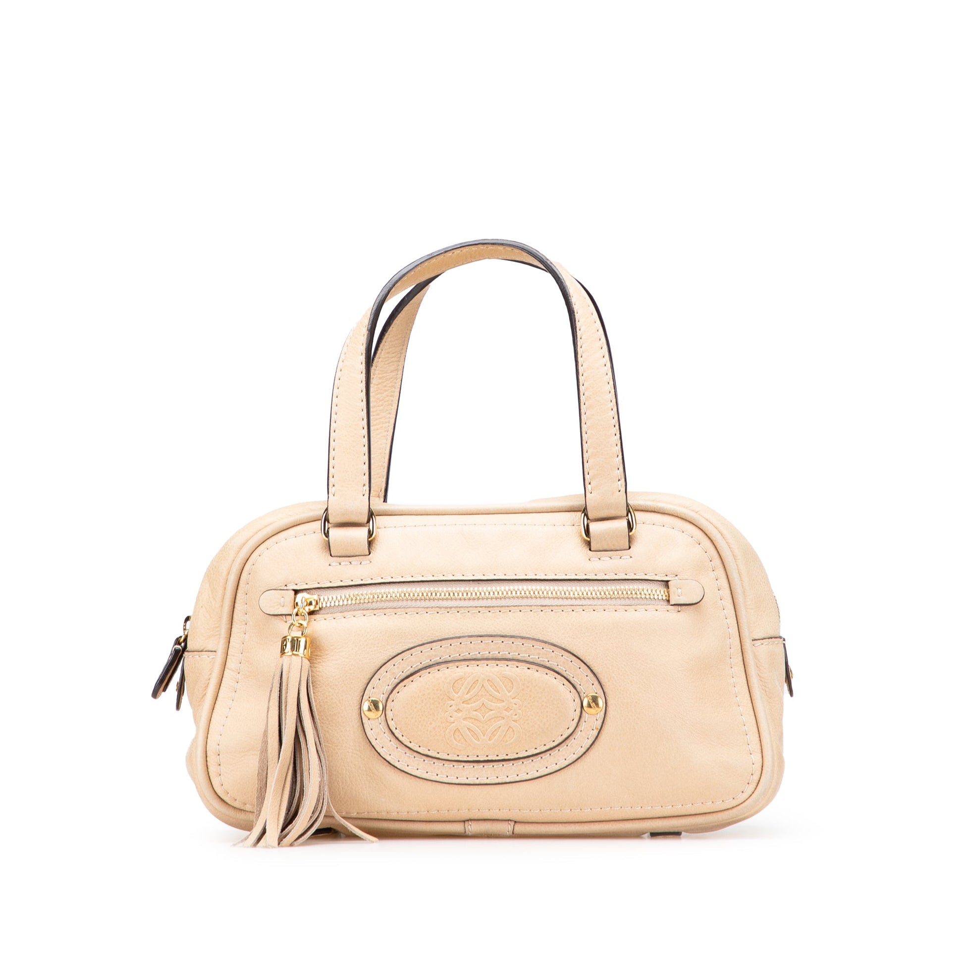 LOEWE Mini Anagram Leather Tassel Handbag