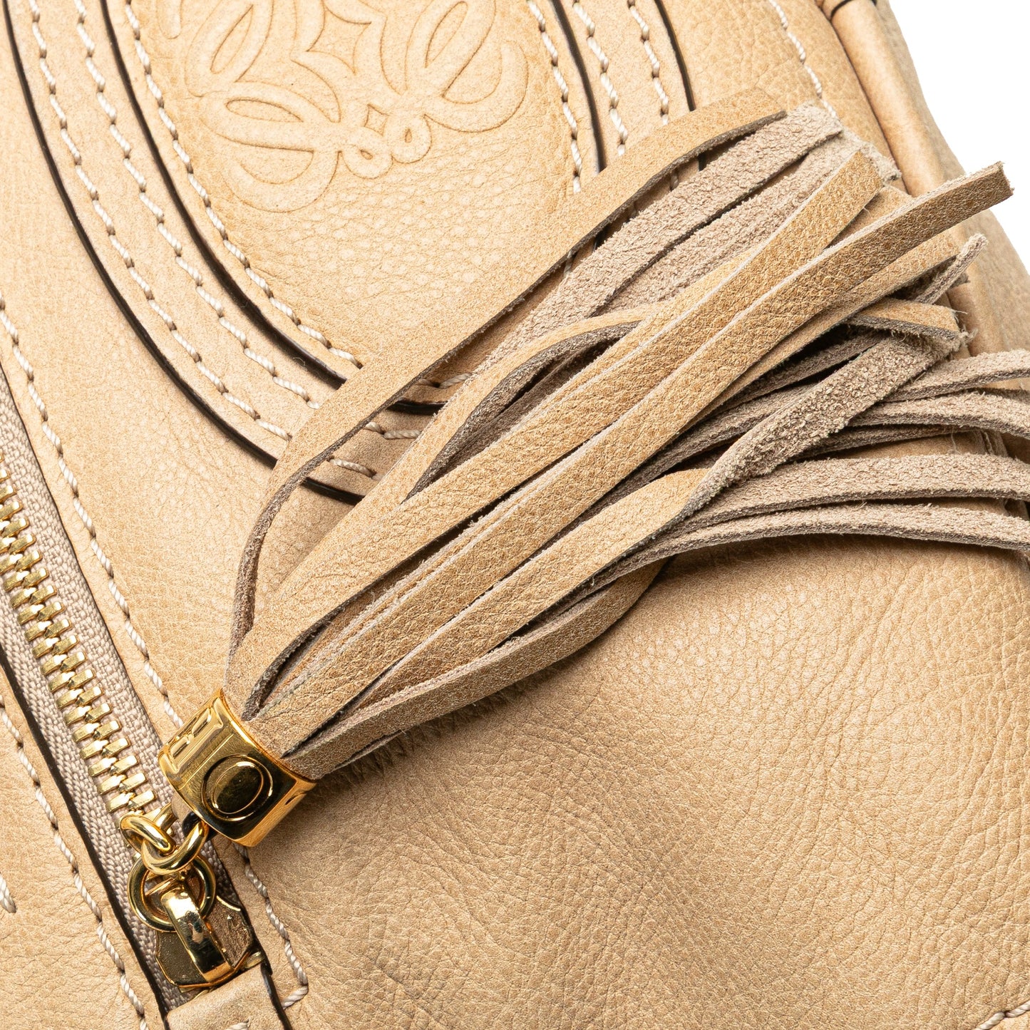 LOEWE Mini Anagram Leather Tassel Handbag