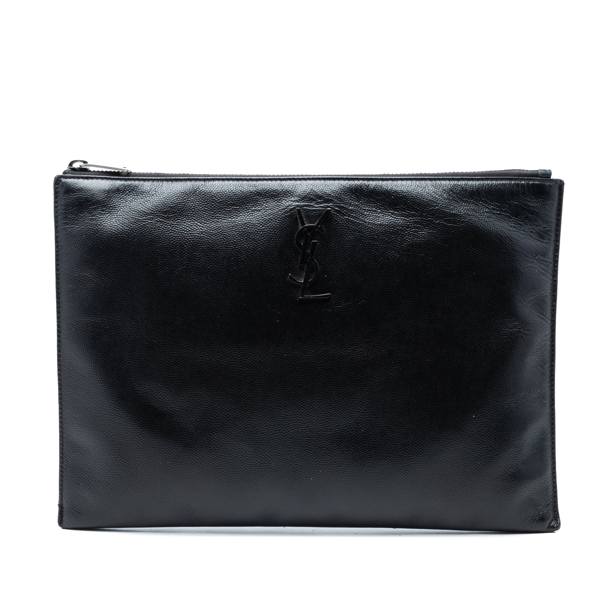 Saint Laurent Grain De Poudre Monogram Monochrome iPad Case