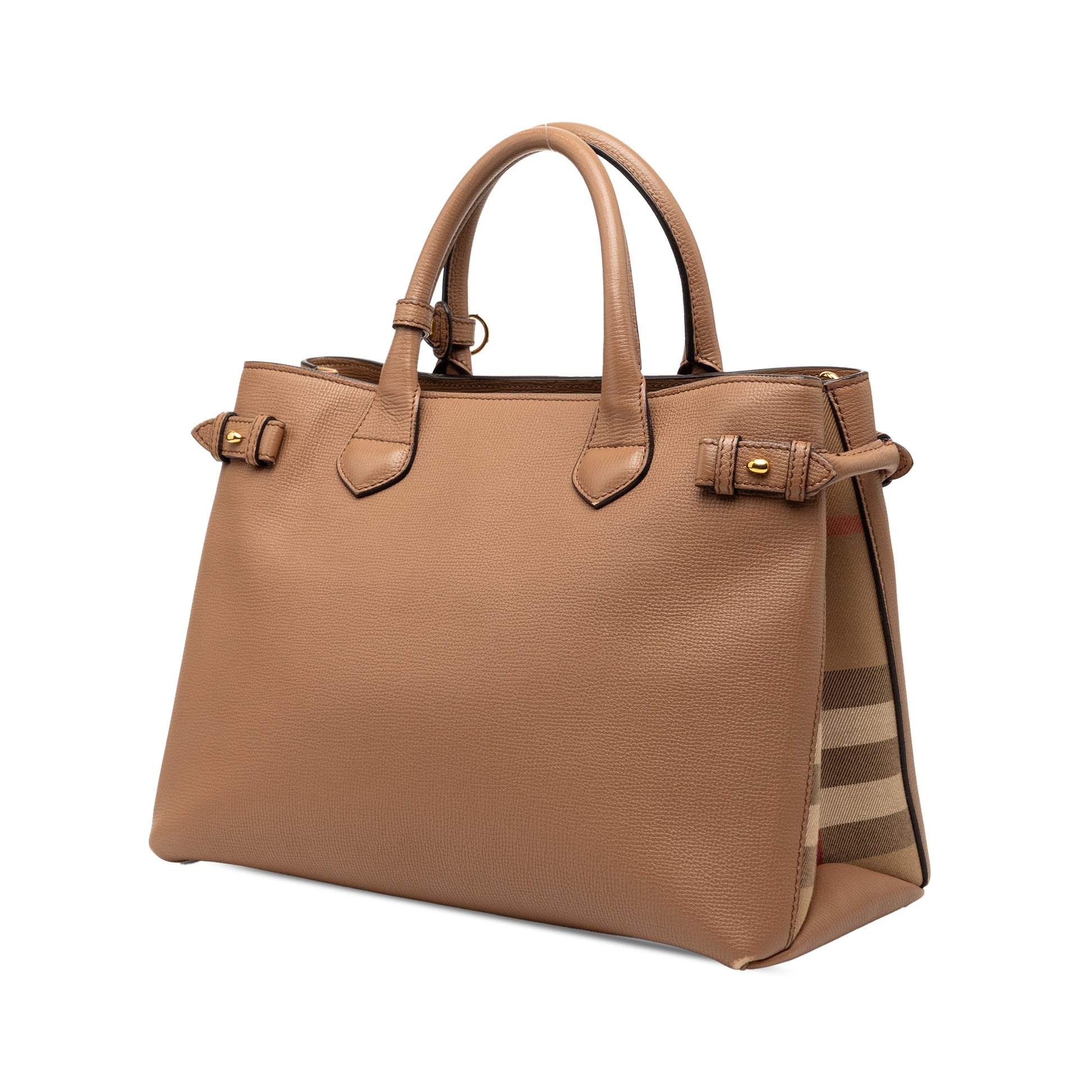 Burberry Medium Leather and House Check Banner Satchel