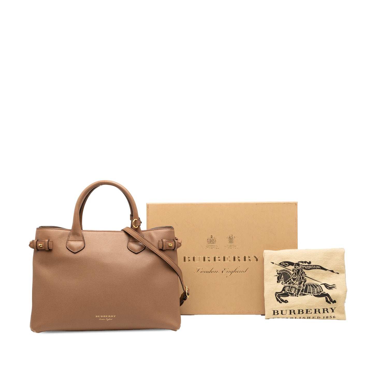 Burberry Medium Leather and House Check Banner Satchel