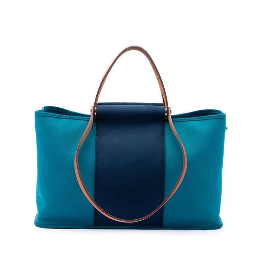 Hermès Bicolor Toile Cabag Elan PM — Blue