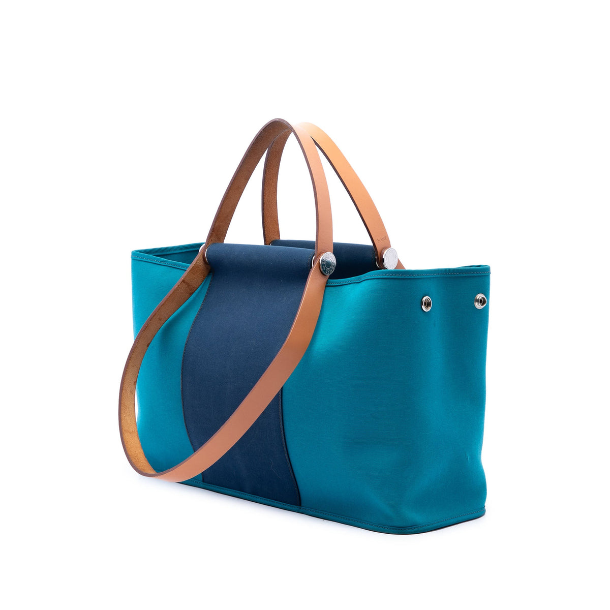 Hermès Bicolor Toile Cabag Elan PM — Blue