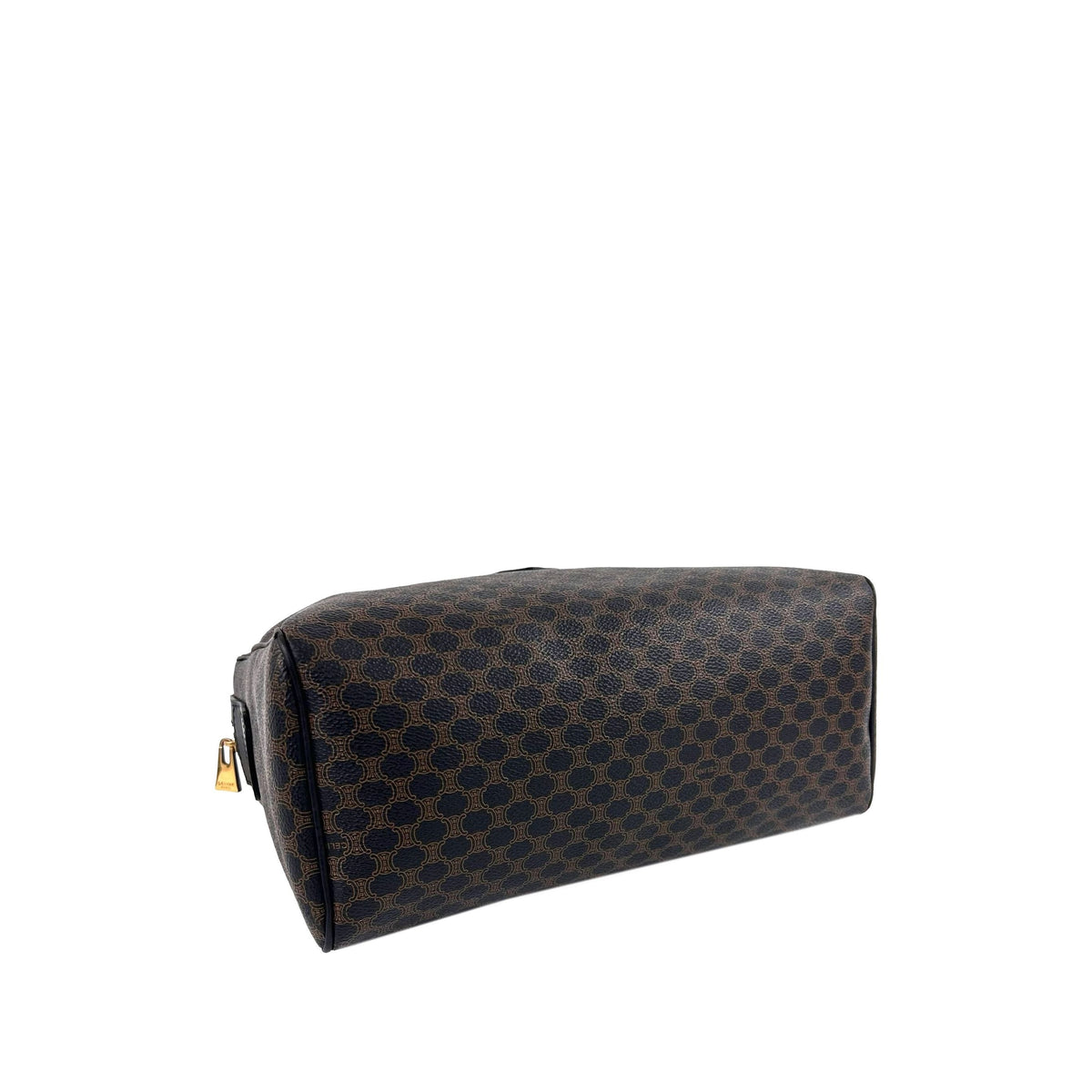 Celine Macadam Coated Canvas Boston Bag — Brown
