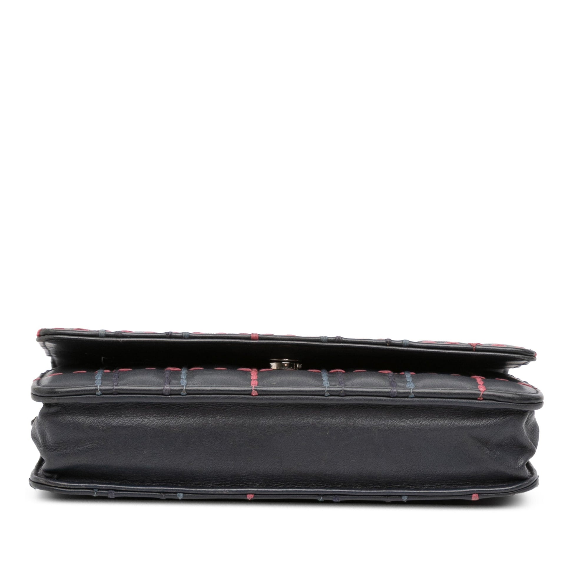 Chanel CC Square Stitched Calfskin Wallet on Chain