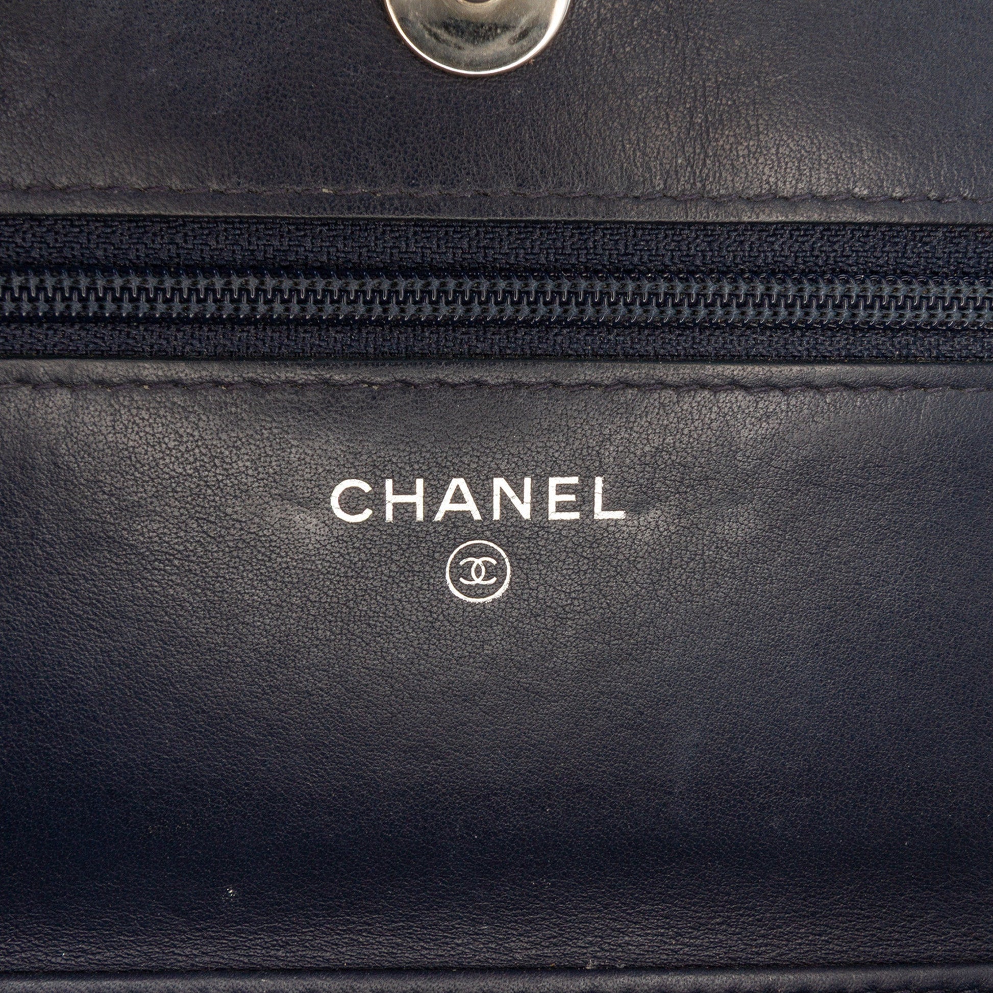 Chanel CC Square Stitched Calfskin Wallet on Chain