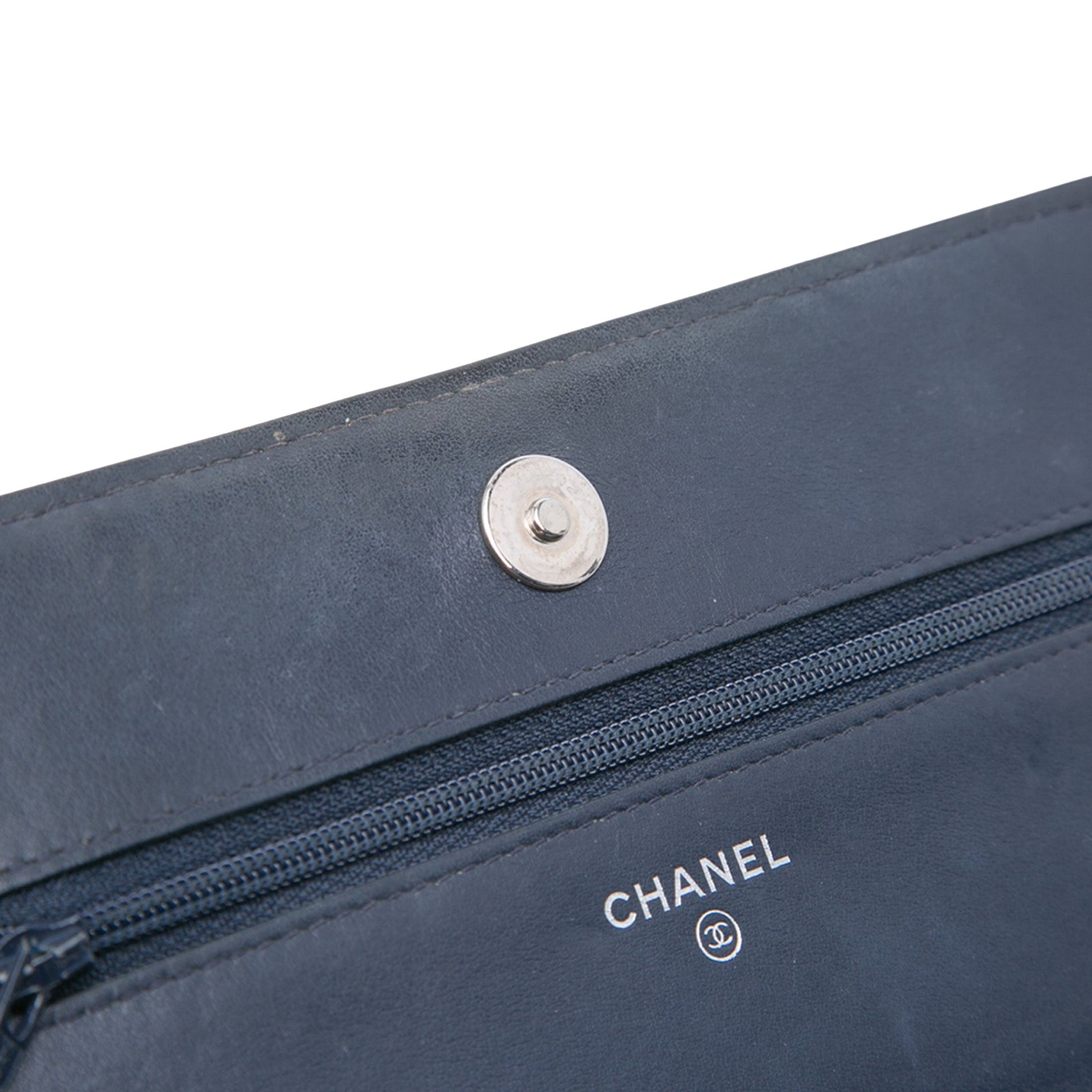 Chanel CC Square Stitched Calfskin Wallet on Chain