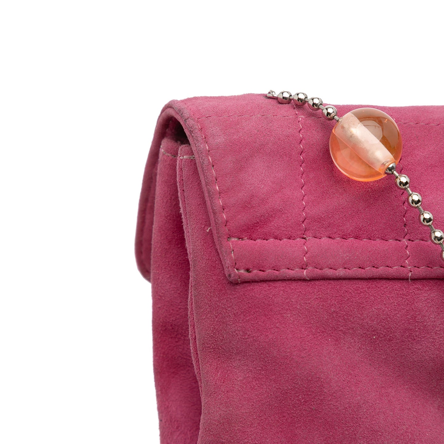 Chanel CC Choco Bar Suede Beaded Chain Flap