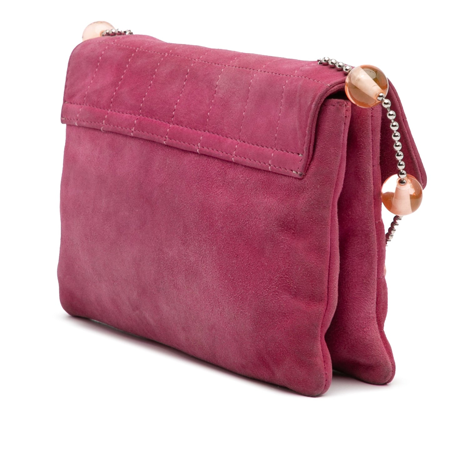Chanel CC Choco Bar Suede Beaded Chain Flap