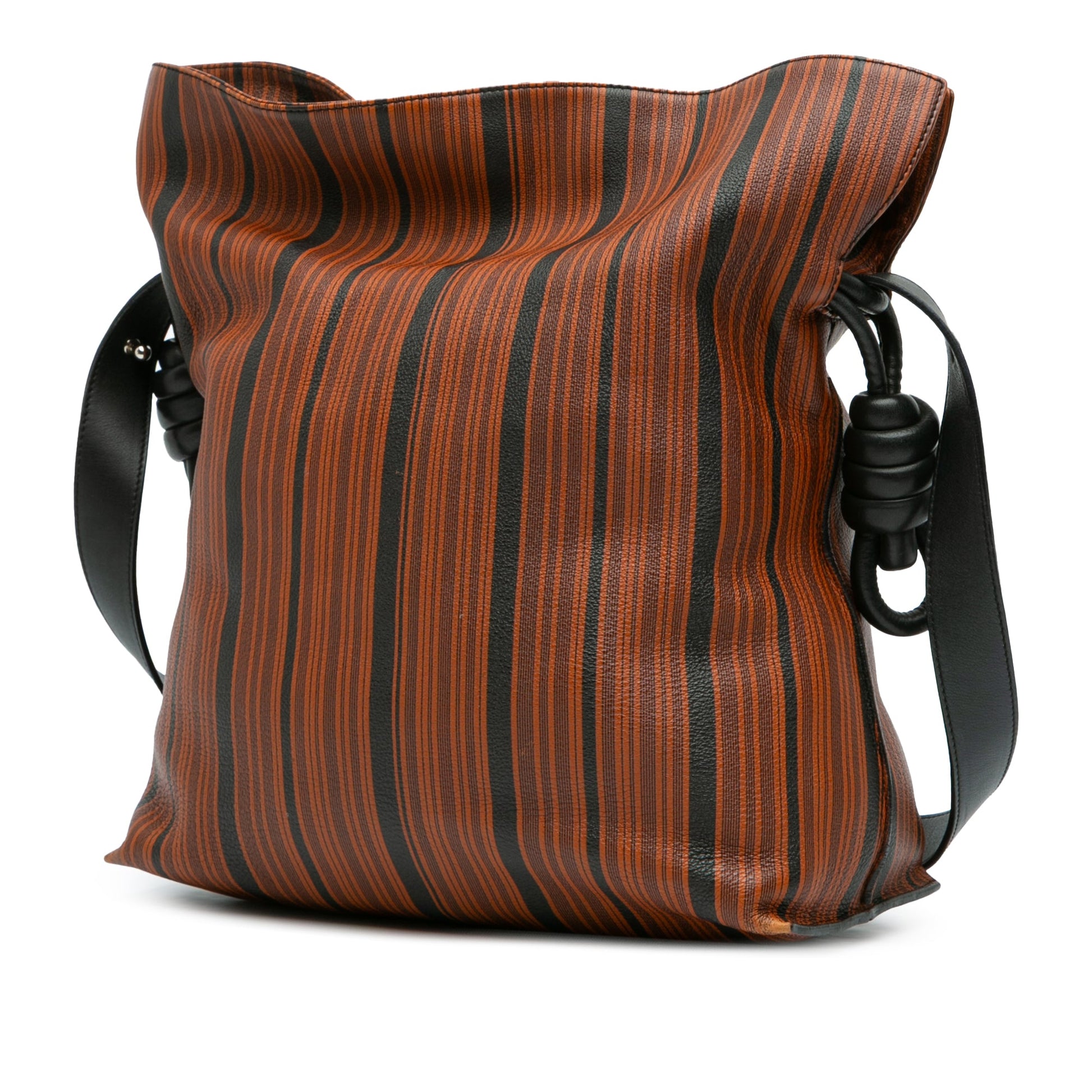 LOEWE Medium Striped Leather Flamenco Knot Tote