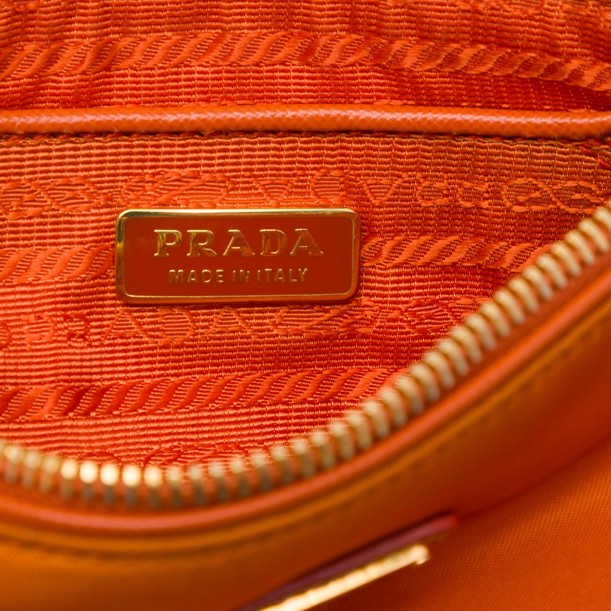 Prada Tessuto Shoulder Bag — Orange
