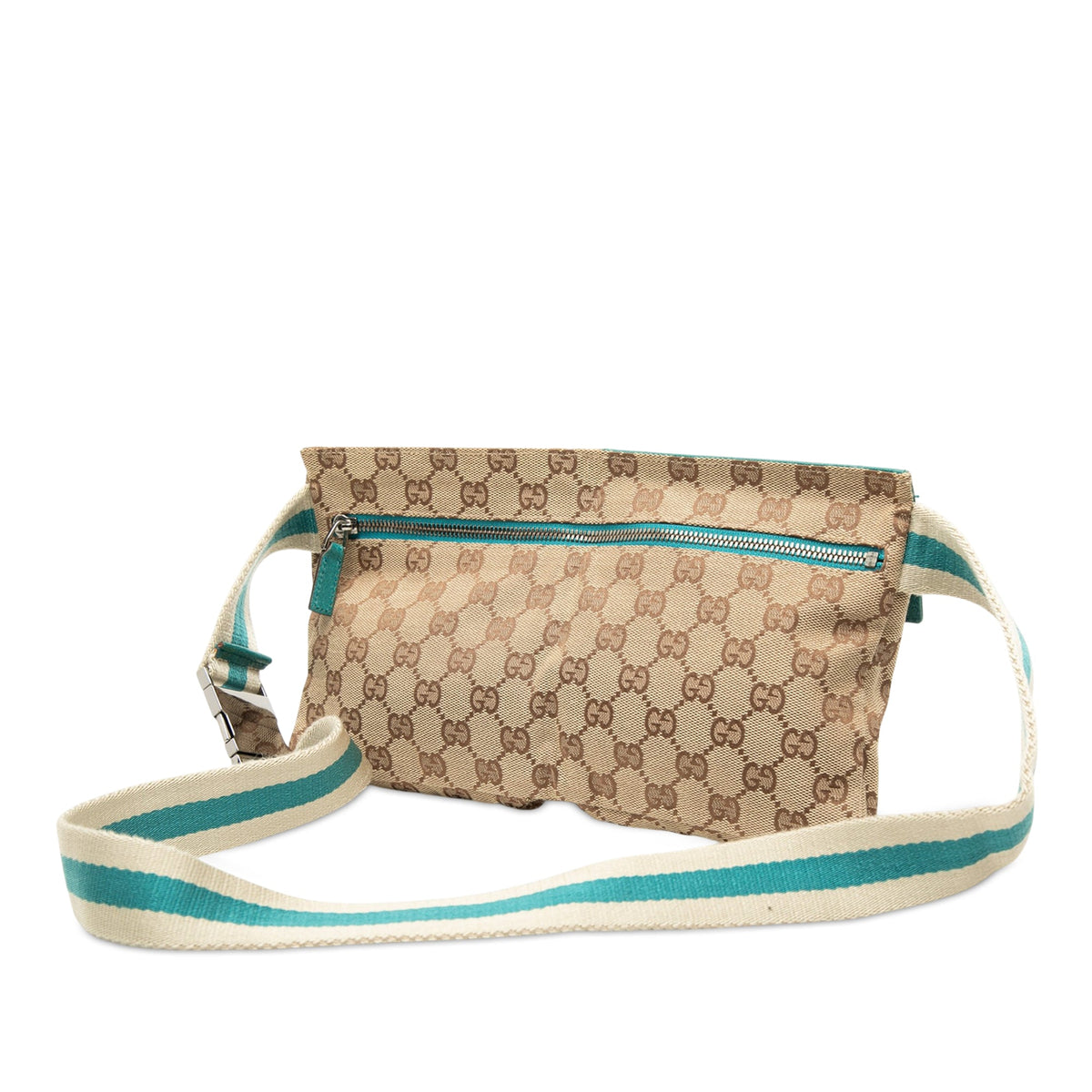 Gucci GG Canvas Web Double Pocket Belt Bag