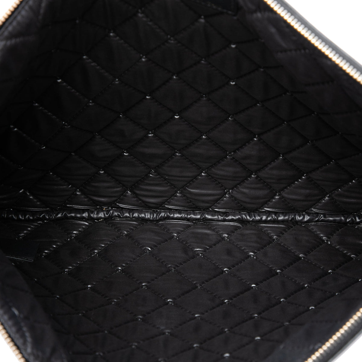 Chanel Large Quilted Caviar Boy O Case Clutch — Black