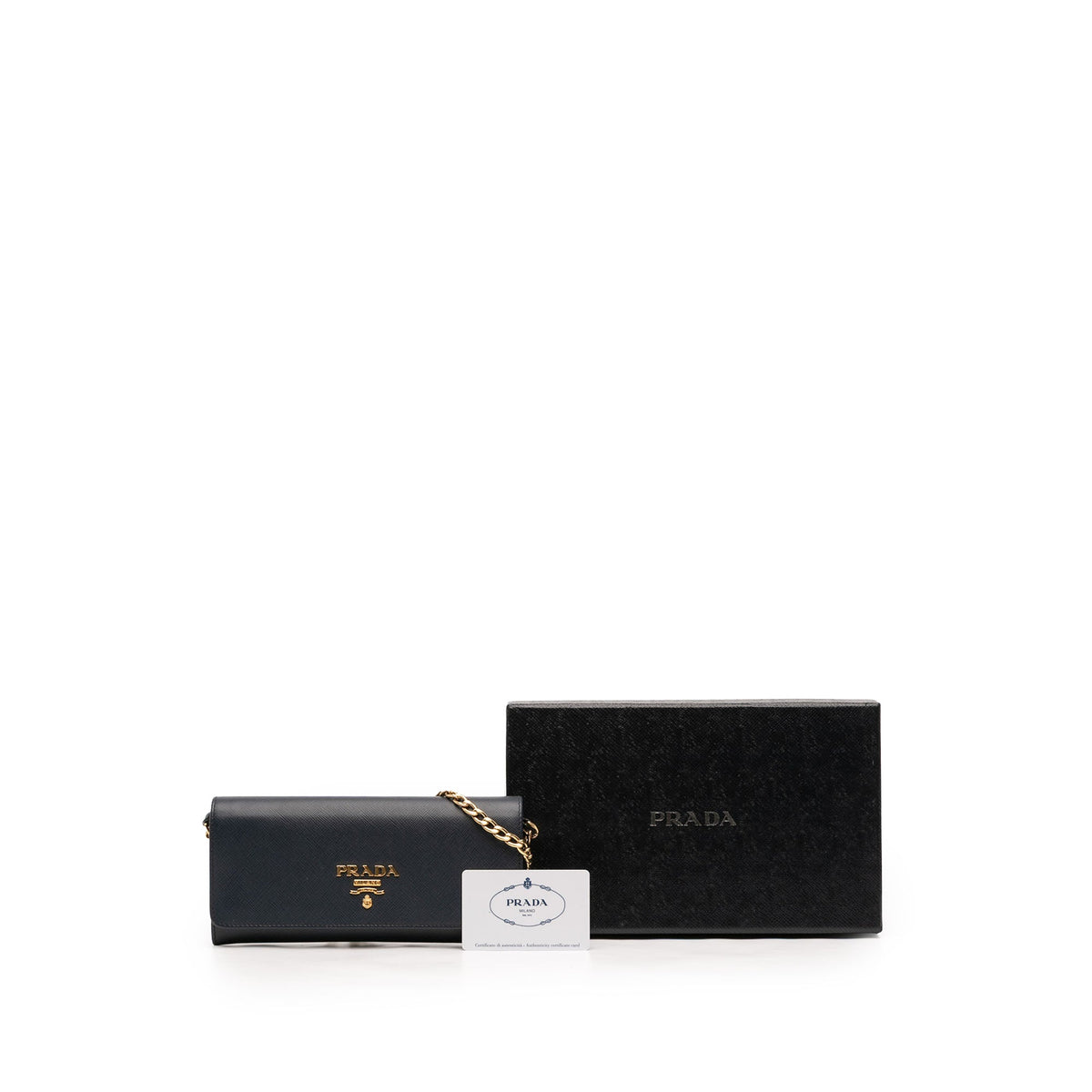Prada Saffiano Lux Wallet On Chain