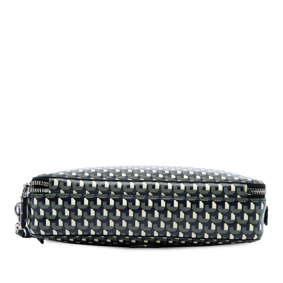 Prada Saffiano Geometric Portfolio Zip Clutch — Blue