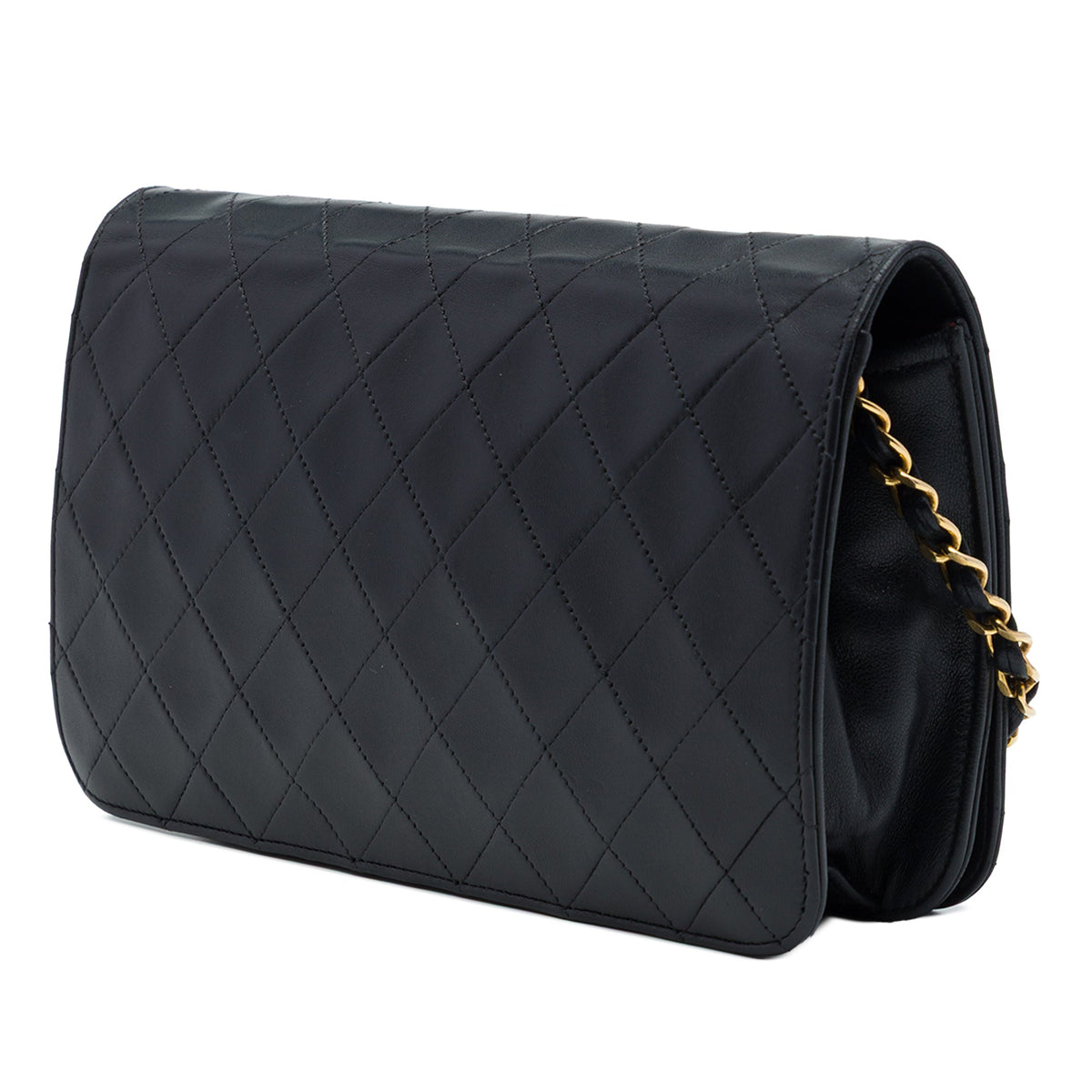 Chanel CC Quilted Lambskin Full Single Flap — Black