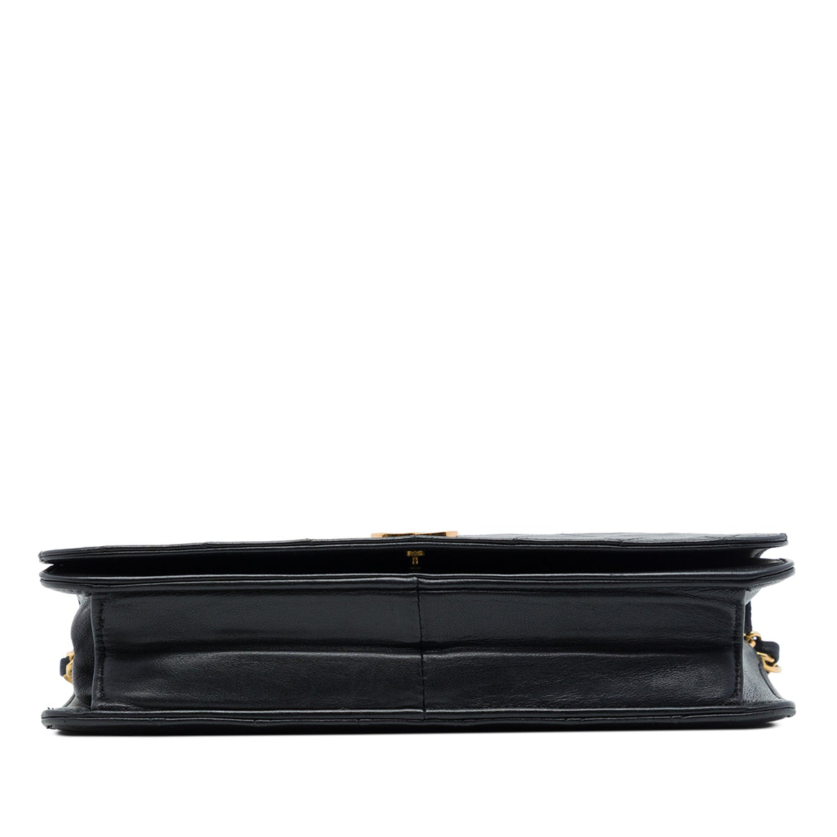 Chanel CC Quilted Lambskin Full Single Flap — Black